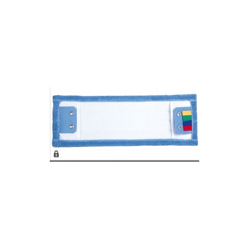 Frange microfibres bleue 40 cm (poche/languette/oeillets)